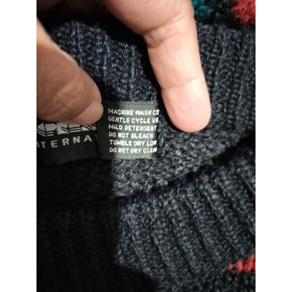 M773)Vtg 90s Expressions International Colorful Knit Pullover Granpa Sweater XL - Picture 8 of 8